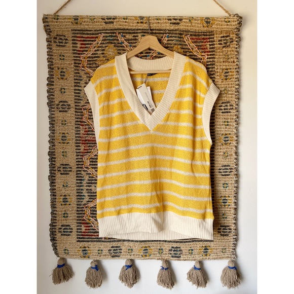 Zara Lightweight Striped Oversized Sweater Vest - Picture 2 of 7